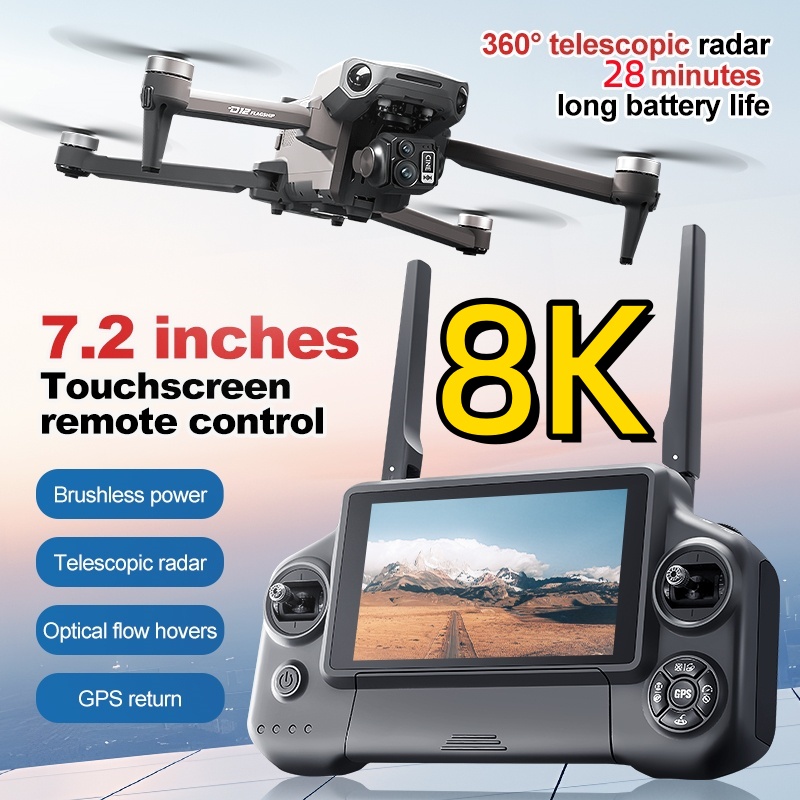 8K 3軸ジンバルブラシレス7.2インチタッチスクリーンFP - Rc Helicopter Electric のレビューと価格
