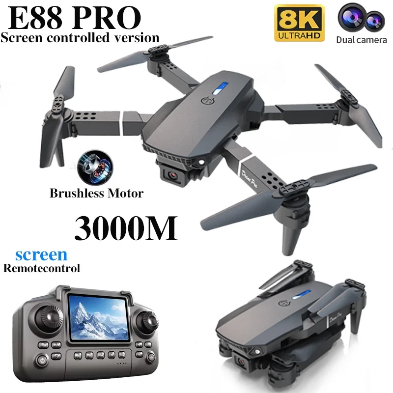 プロフェッショナル E88 プロドローン スクリーン付き 8 - Rc Helicopter Electric のレビューと価格