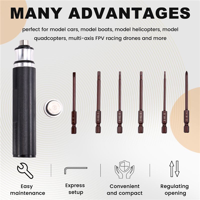 AEE7-6-In-1 六角ドライバー 1.5/2.0/2. - Rc Helicopter Tool Kit のレビューと価格