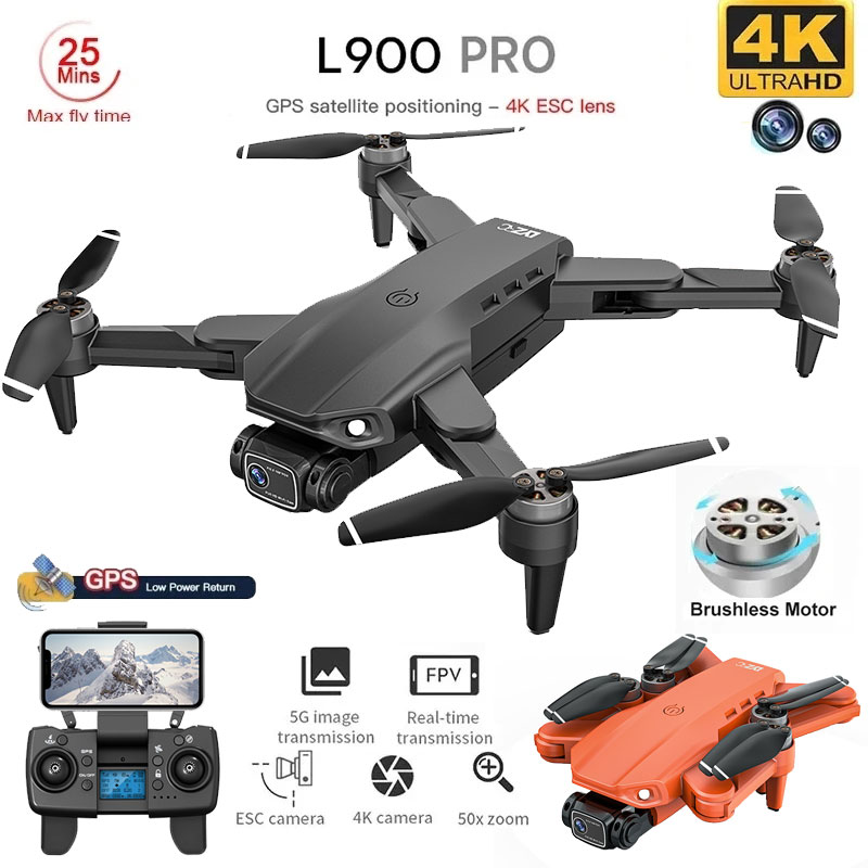 折りたたみ式ブラシレスドローンl900プロ,GPS, 4k, - Rc Helicopter Electric のレビューと価格