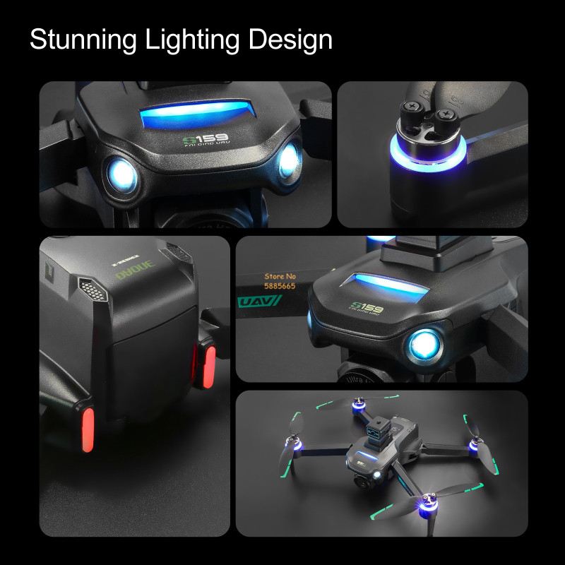 リモコン付きクワッドコプタードローン,障害物回避,LEDスク - Rc Helicopter Electric のレビューと価格