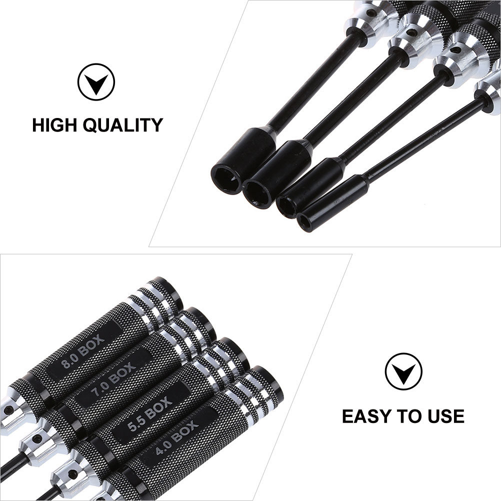 4本組六角ソケットドライバーセット アルミ合金製滑り止めハン - Rc Helicopter Tool Kit のレビューと価格